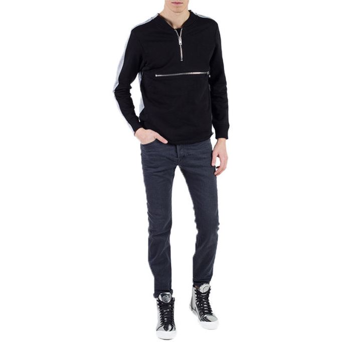 バスター 0859x メンズ デニム ジーンズ レギュラー スリムフィット テーパードボタン フェードグレー ディーゼル