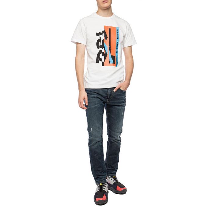 ディーゼル トーマー 087ai メンズ デニム スウェット ジョギング ジーンズ スリムフィット テーパード パンツ ブルー