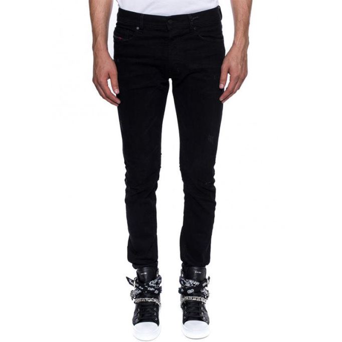 Tepphar 069ac メンズ デニム ジーンズ カジュアル スリムフィット テーパード ダメージ加工 パンツ ディーゼル