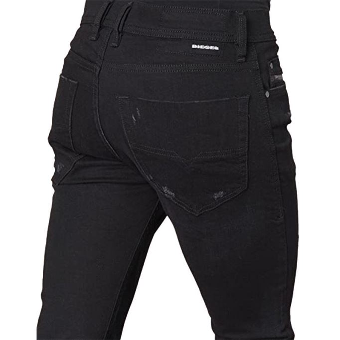 Tepphar 069ac メンズ デニム ジーンズ カジュアル スリムフィット テーパード ダメージ加工 パンツ ディーゼル