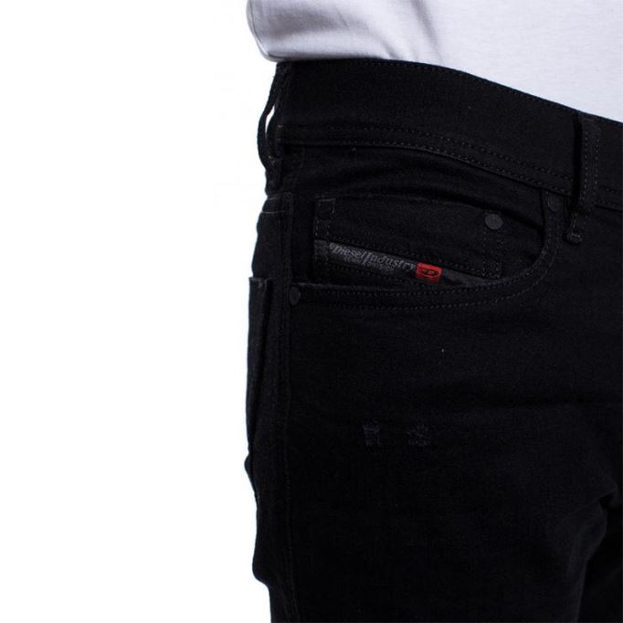 Tepphar 069ac メンズ デニム ジーンズ カジュアル スリムフィット テーパード ダメージ加工 パンツ ディーゼル