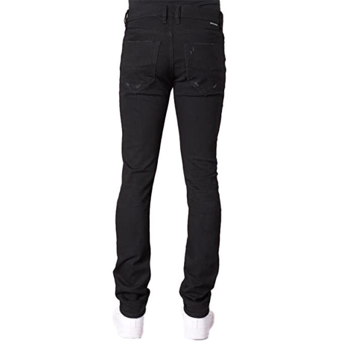 Tepphar 069ac メンズ デニム ジーンズ カジュアル スリムフィット テーパード ダメージ加工 パンツ ディーゼル