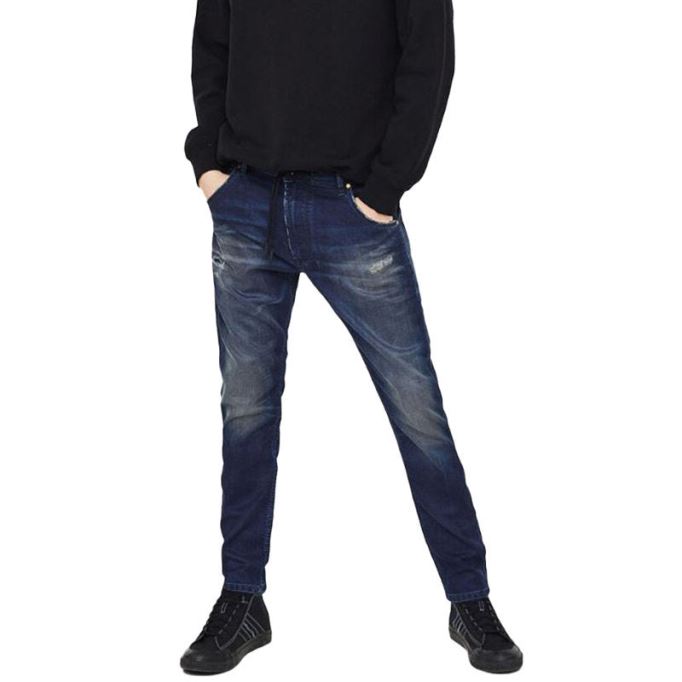 Krooley 069gz メンズ デニム ジョギング ジーンズ スリムフィット カジュアル リラックス スウェット パンツ ディーゼル