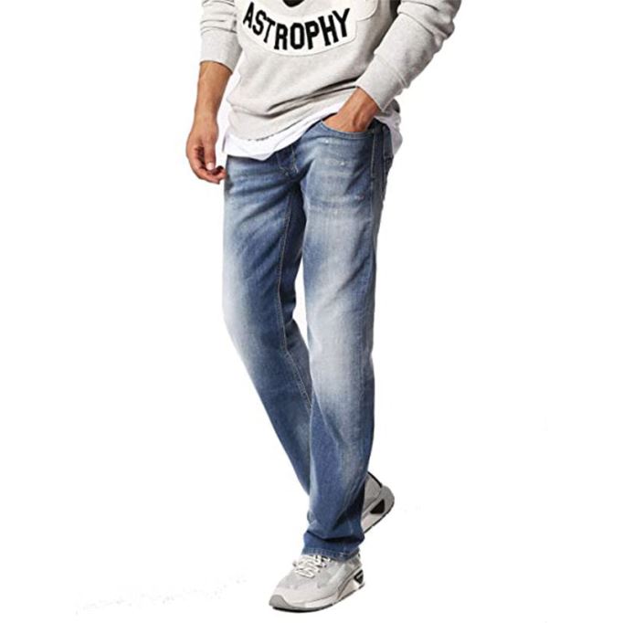 Larkee 084qg メンズ デニム ジーンズ カジュアル ストレッチ レギュラー ストレート トラウザーズ ディーゼル