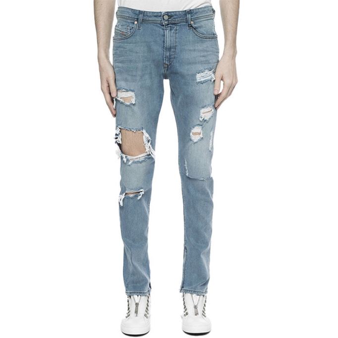 Deepzip 084nu メンズ ジーンズ デニム ストレッチ スリム キャロット フィット カジュアル パンツ ディーゼル