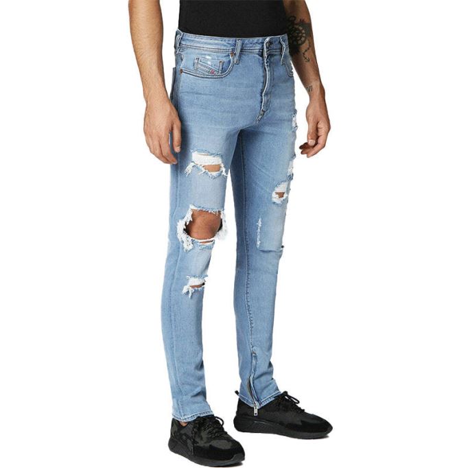 Deepzip 084nu メンズ ジーンズ デニム ストレッチ スリム キャロット フィット カジュアル パンツ ディーゼル