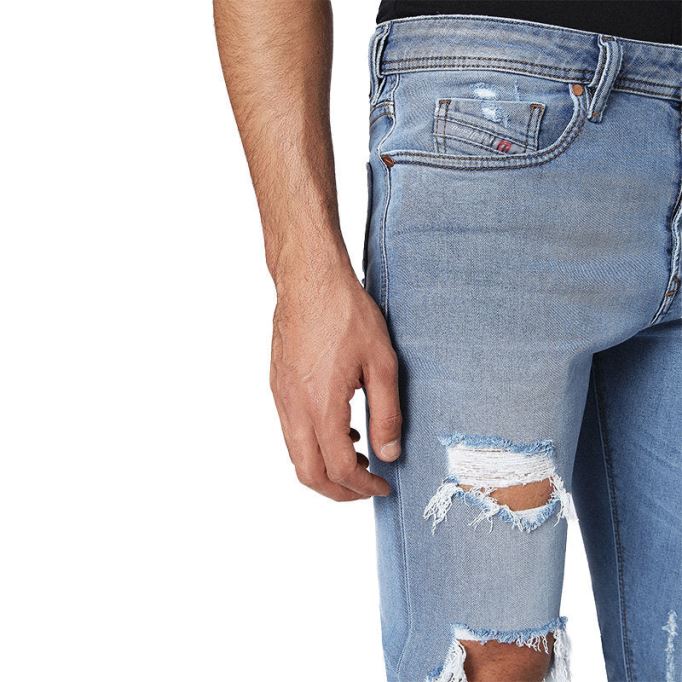 Deepzip 084nu メンズ ジーンズ デニム ストレッチ スリム キャロット フィット カジュアル パンツ ディーゼル