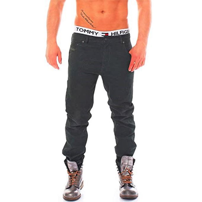 Krayver 0816v メンズ ジーンズ デニム ストレッチ レギュラー スリム キャロット フィット トラウザーズ ディーゼル