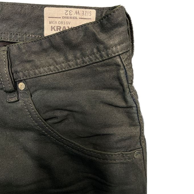 Krayver 0816v メンズ ジーンズ デニム ストレッチ レギュラー スリム キャロット フィット トラウザーズ ディーゼル