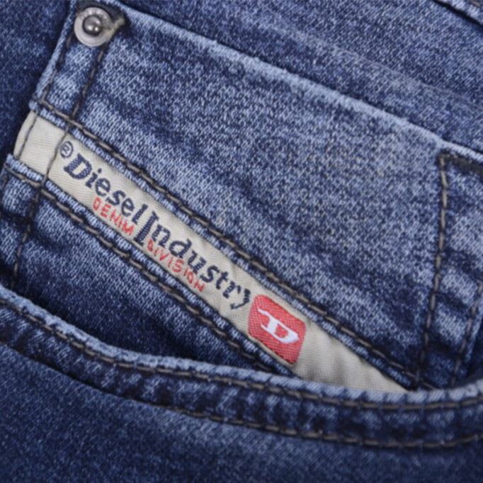 Narrot-ne 0666w メンズ デニム ジーンズ スウェット ジョグ ダメージ加工 レギュラーフィット キャロット ディーゼル