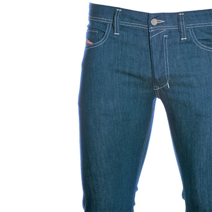 メンズ ジーンズ レギュラー フィット ストレート コットン パンツ カジュアル ブルー デニム パンツ ディーゼル