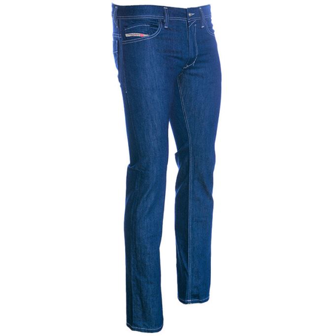 メンズ ジーンズ レギュラー フィット ストレート コットン パンツ カジュアル ブルー デニム パンツ ディーゼル