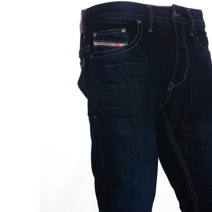 メンズ ジーンズ デニム レギュラー スリムフィット カジュアルパンツ ダークブルー ズボン コットン ディーゼル