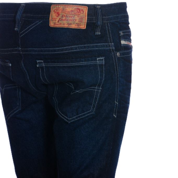 メンズ ジーンズ デニム レギュラー スリムフィット カジュアルパンツ ダークブルー ズボン コットン ディーゼル