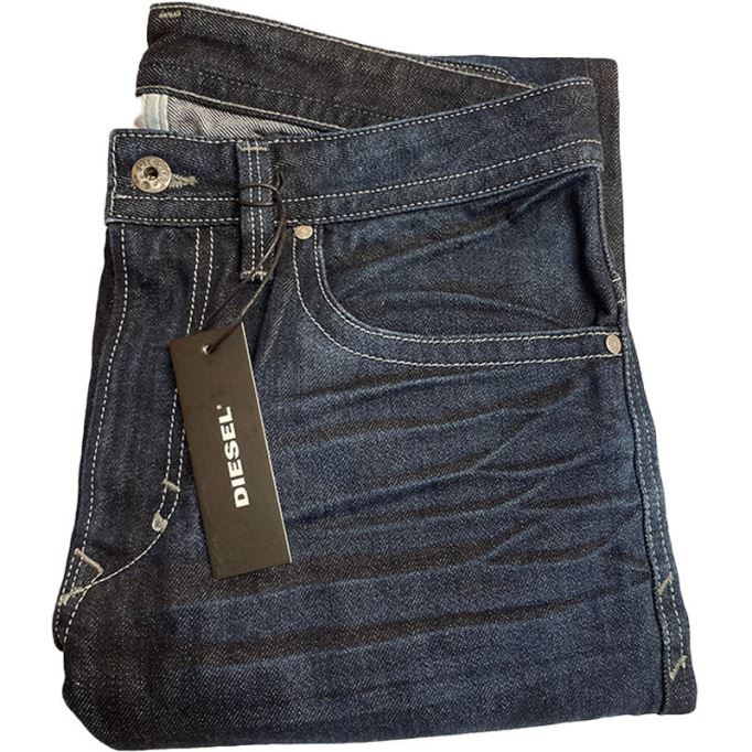 メンズ ジーンズ デニム レギュラー スリムフィット カジュアルパンツ ダークブルー ズボン コットン ディーゼル