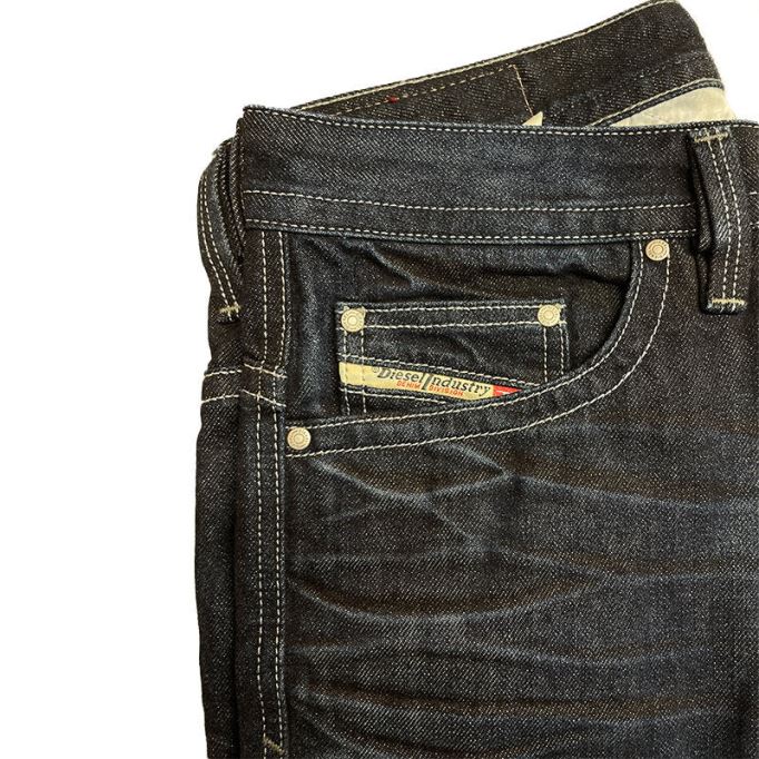 メンズ ジーンズ デニム レギュラー スリムフィット カジュアルパンツ ダークブルー ズボン コットン ディーゼル