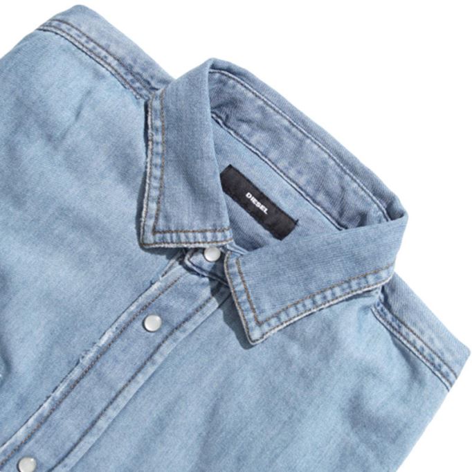ディーゼル ディールーク 0easj メンズ デニムシャツ 長袖 夏 カジュアル コットンシャツ