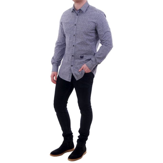 S Duny 100 メンズ シャツ 長袖 レギュラーフィット ソフトコットン カミシアシャツ ディーゼル