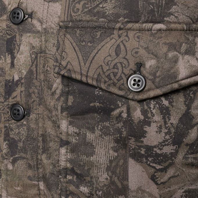 S Late Padd A メンズ シャツ ジャケット 解析プリント カジュアル カモフラージュ コート ディーゼル