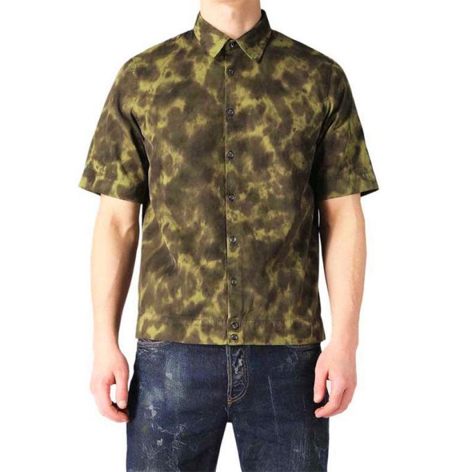 S Tigge メンズ シャツ レギュラーフィット カジュアル コットン 半袖 ワーク オフィス ディーゼル