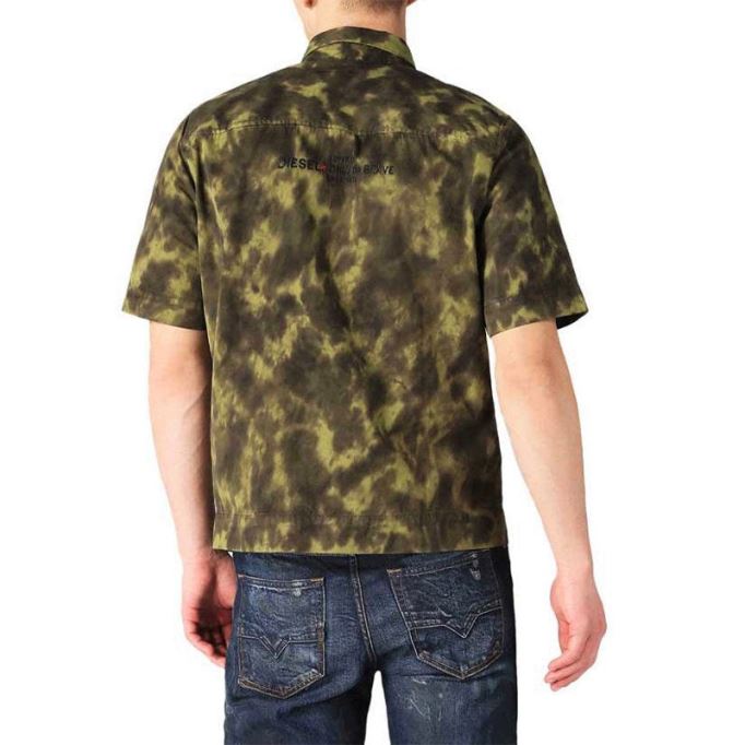 S Tigge メンズ シャツ レギュラーフィット カジュアル コットン 半袖 ワーク オフィス ディーゼル