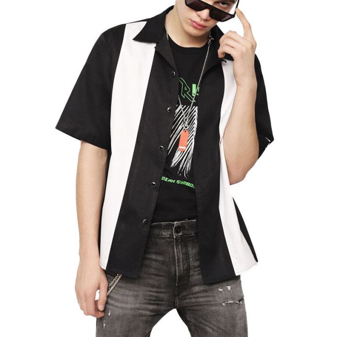 ディーゼル シャツ S キンギ メンズ レギュラー フィット カジュアル コットン 半袖 アウター 夏