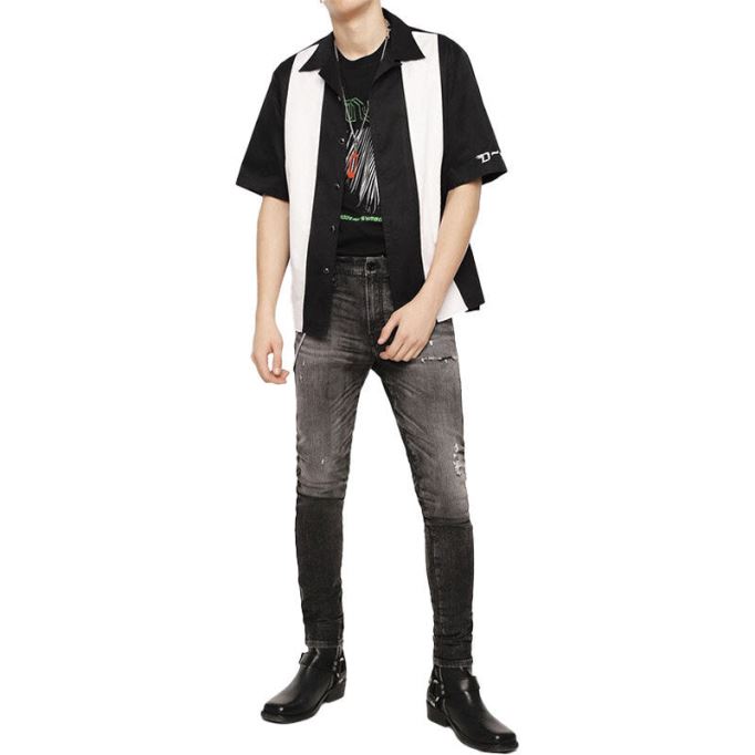 ディーゼル シャツ S キンギ メンズ レギュラー フィット カジュアル コットン 半袖 アウター 夏