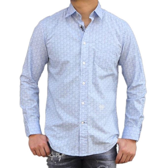 S Dunes メンズ シャツ スリム コンテンポラリー フィット カジュアル コットン 長袖 オフィス ディーゼル