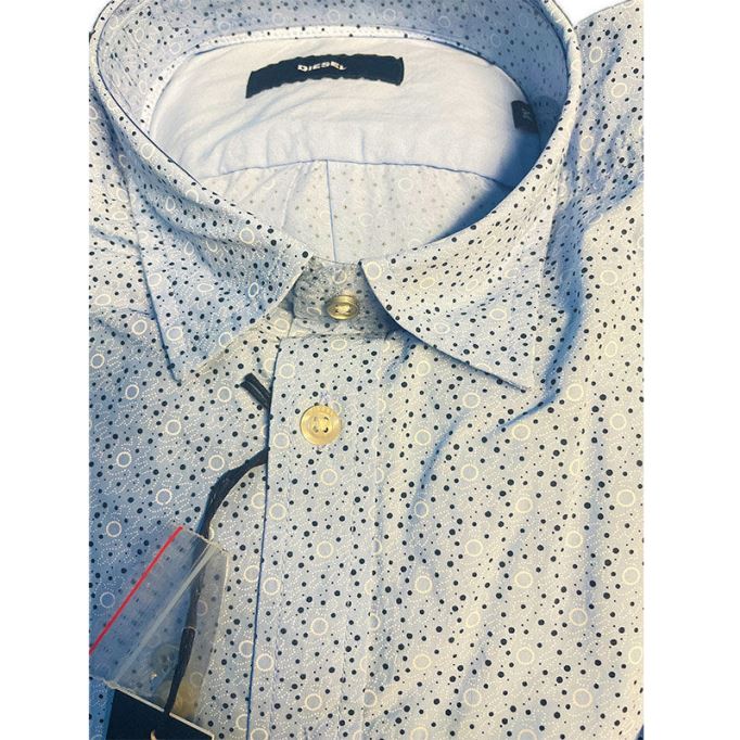 S Dunes メンズ シャツ スリム コンテンポラリー フィット カジュアル コットン 長袖 オフィス ディーゼル