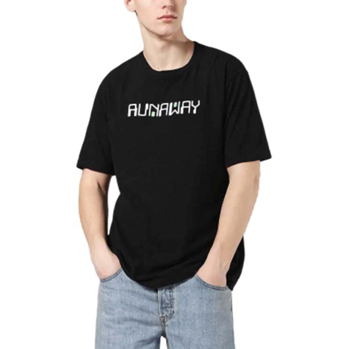 ディーゼル T ジャスト Zd 0sayp 900 メンズ T シャツ グラフィック プリント クルー ネック夏黒 T シャツ