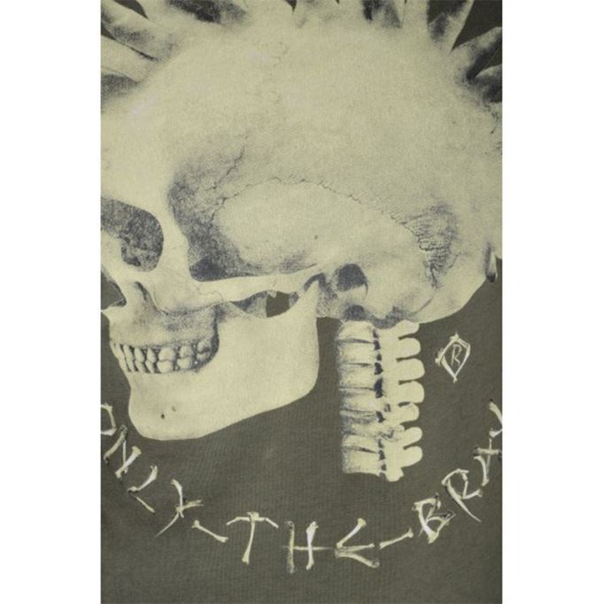 ディーゼル T フェド メンズ Tシャツ クルーネック 半袖コットン Tシャツ オリーブ モホーク プリント