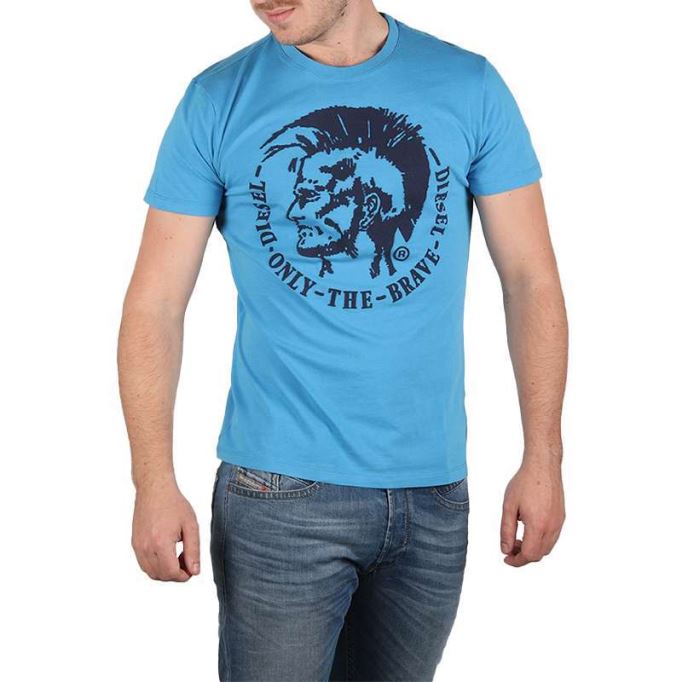 ディーゼル T ディエゴ Fo メンズ Tシャツ 半袖 クルーネック カジュアル サマー コットン ティー ブラック/ネイビー/ホワイト/ブルー/レッド