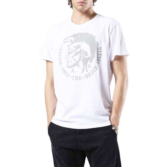 ディーゼル T ディエゴ Fo メンズ Tシャツ 半袖 クルーネック カジュアル サマー コットン ティー ブラック/ネイビー/ホワイト/ブルー/レッド