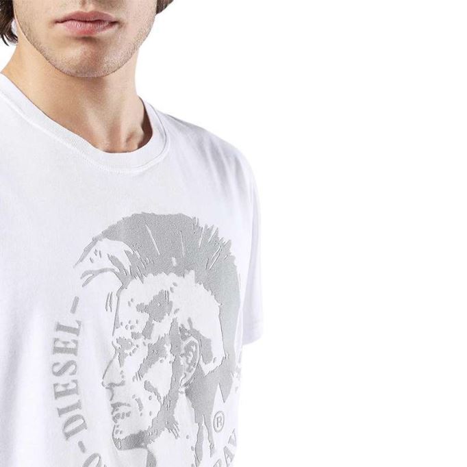 ディーゼル T ディエゴ Fo メンズ Tシャツ 半袖 クルーネック カジュアル サマー コットン ティー ブラック/ネイビー/ホワイト/ブルー/レッド