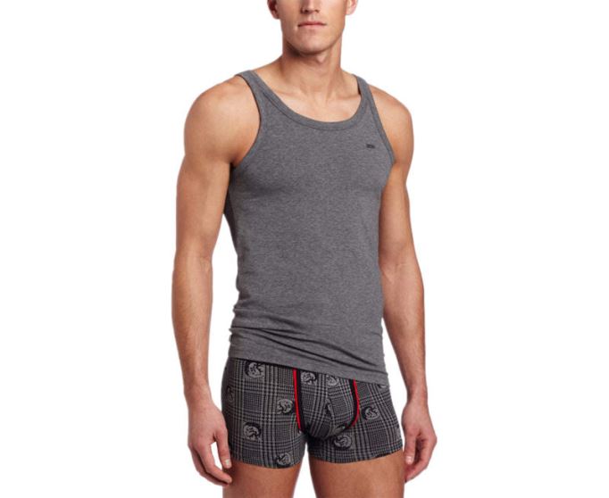 ディーゼル ベール シングル メンズ タンクトップ ジム マッスル ボディービル ノースリーブ ベスト 1 パック グレー/ホワイト/ブラック