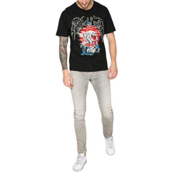 T ウォレス Sg メンズ Tシャツ 半袖 クルーネック カジュアル 夏 黒 Tシャツ ディーゼル