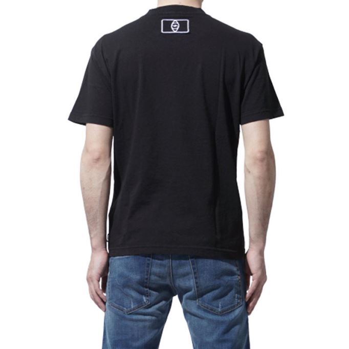 T ウォレス Sg メンズ Tシャツ 半袖 クルーネック カジュアル 夏 黒 Tシャツ ディーゼル