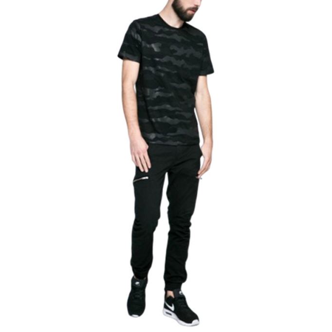 ディーゼル T Ozier 男性 Tシャツ半袖クルーネック迷彩黒カジュアル夏