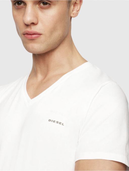 ディーゼル Umtee マイケル メンズ T シャツ 1x パック半袖 V ネック カジュアル コットン T シャツ ブラック/ホワイト