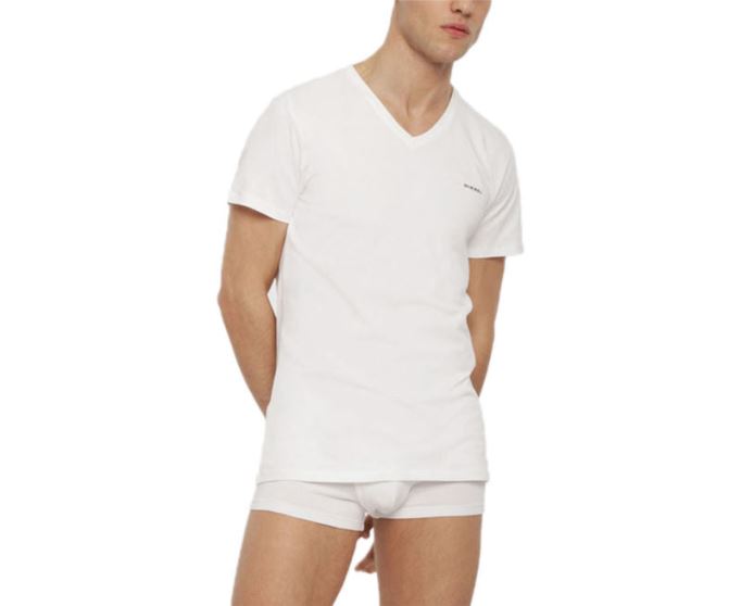 ディーゼル Umtee マイケル メンズ T シャツ 1x パック半袖 V ネック カジュアル コットン T シャツ ブラック/ホワイト