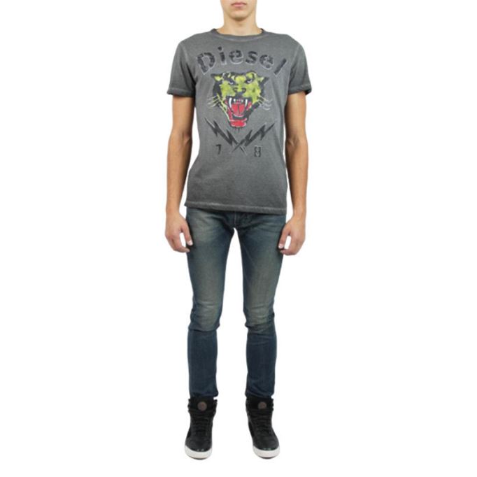 T Sons メンズ Tシャツ 半袖 タイガー プリント カジュアル サマー コットン ティー ディーゼル