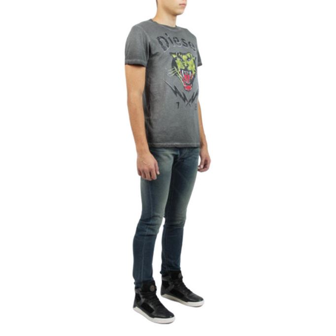 T Sons メンズ Tシャツ 半袖 タイガー プリント カジュアル サマー コットン ティー ディーゼル