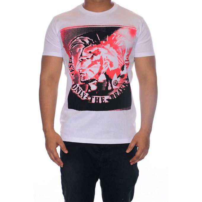 T9 Mohican 0w91b メンズ Tシャツ クルーネック 半袖 カジュアル コットン Tシャツ ディーゼル