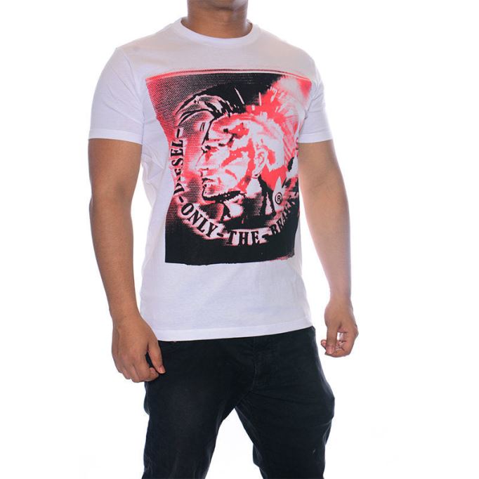 T9 Mohican 0w91b メンズ Tシャツ クルーネック 半袖 カジュアル コットン Tシャツ ディーゼル