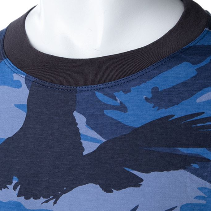 T Santa Ls メンズ Tシャツ 長袖 クルーネック コットン Tシャツ カジュアル ブルー トップス ディーゼル