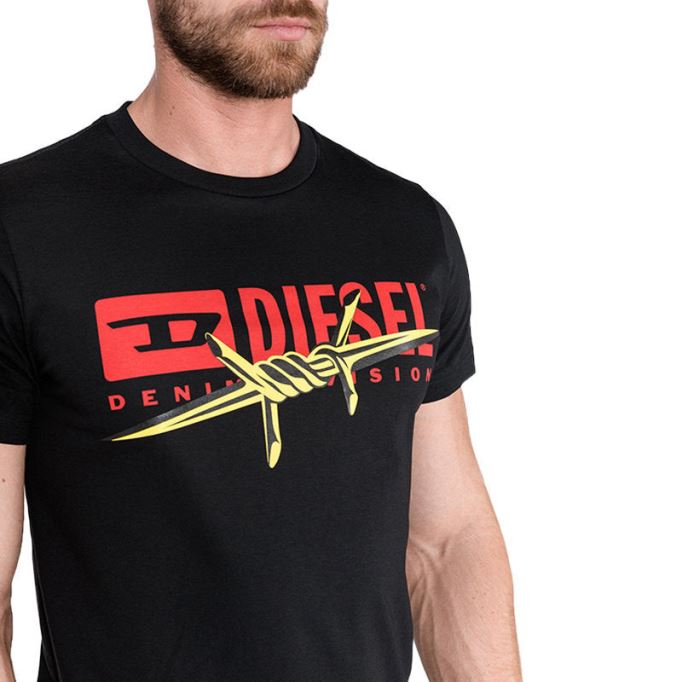 T ディエゴ Bx2 メンズ Tシャツ クルーネック 半袖 カジュアル 黒 コットン Tシャツ ディーゼル