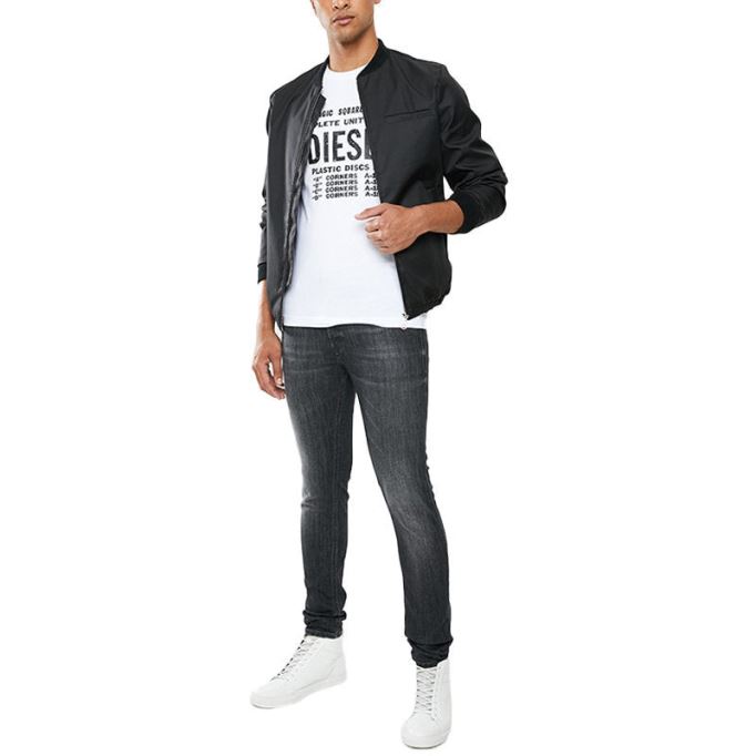 ディーゼル T ディエゴ B6 メンズ Tシャツ クルーネック半袖カジュアル コットン Tシャツ ホワイト