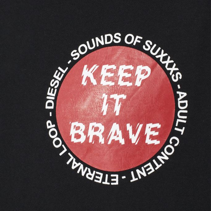 T Just Xo メンズ Tシャツ 半袖 クルーネック ブラック トップス カジュアル コットン ティー ディーゼル