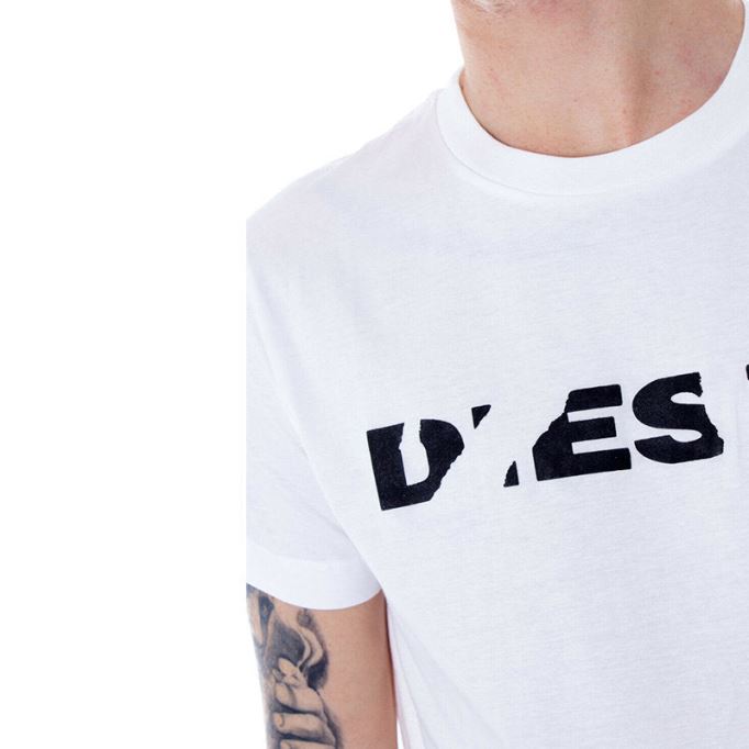 ディーゼル T ディエゴ ブローク メンズ Tシャツ クルーネック トップス 半袖 コットン Tシャツ
