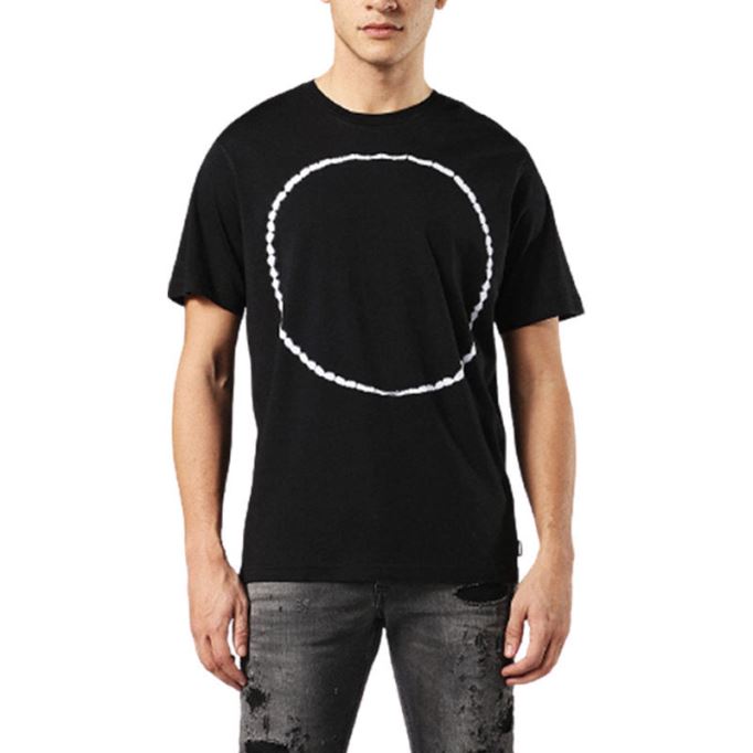 T Cereck メンズ Tシャツ クルーネック レギュラー フィット ソフト コットン サマーカジュアル ティー ディーゼル ブラック/レッド/ブルー